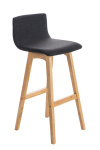 Barová židle Tandus látkový potah, přírodní podnož / tmavě šedá
