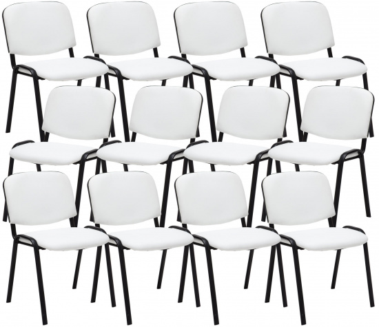 12 ks / set jídelní / konferenční židle Kenna syntetická kůže, bílá
