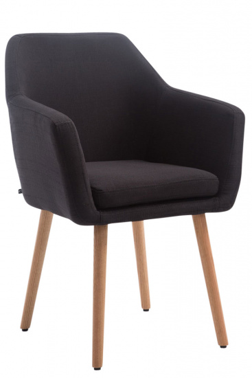 Jídelní / konferenční židle Samson látkový potah, přírodní podnož, černá
