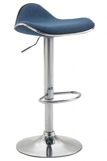 Barová židle Lega látkový potah, chrom, modrá
