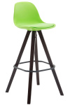 Barová židle Franklin syntetická kůže / podnož hranatá kapučíno (dub), zelená