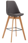 Barová židle Metz látkový potah, přírodní podnož / tmavě šedá