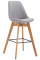 Barová židle Metz látkový potah, přírodní podnož / šedá