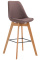 Barová židle Metz látkový potah, přírodní podnož / hnědá