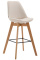 Barová židle Metz látkový potah, přírodní podnož / krémová