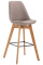 Barová židle Metz látkový potah, přírodní podnož / taupe