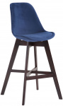 Barová židle Camile samet cappuccino, modrá