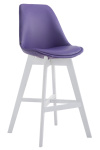 Barová židle Camile syntetická kůže, bílá, fialová