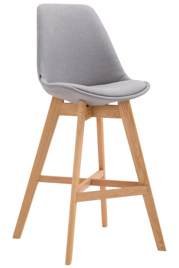 Barová židle Camile látkový potah, přírodní podnož / šedá