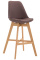 Barová židle Camile látkový potah, přírodní podnož / hnědá