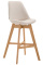 Barová židle Camile látkový potah, přírodní podnož / krémová