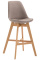Barová židle Camile látkový potah, přírodní podnož / taupe