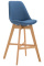 Barová židle Camile látkový potah, přírodní podnož / modrá
