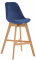 Barová židle Camile samet přírodní podnož / modrá