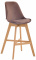 Barová židle Camile samet přírodní podnož / hnědá