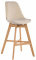 Barová židle Camile samet přírodní podnož / krémová