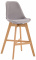 Barová židle Camile samet přírodní podnož / šedá