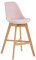 Barová židle Camile samet přírodní podnož / růžová