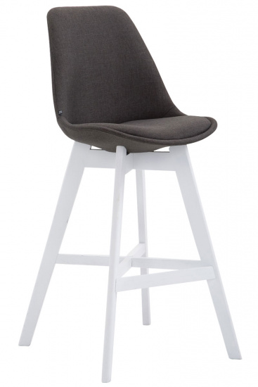 Barová židle Camile látkový potah, bílá, tmavě šedá