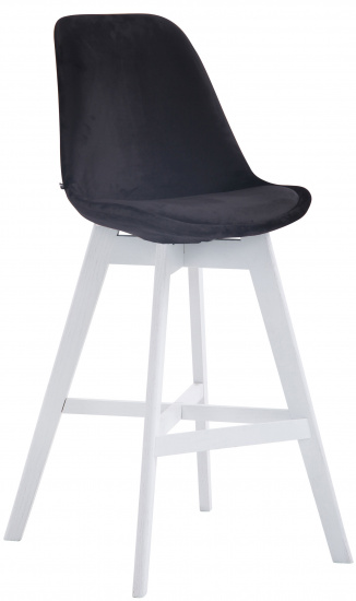 Barová židle Camile samet bílá, černá
