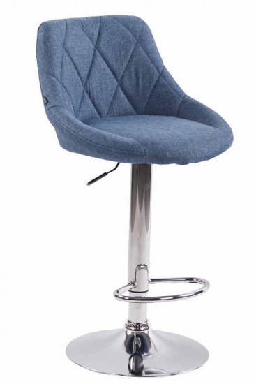 Barová židle Lazio látkový potah, chrom, modrá