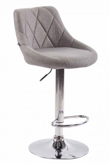 Barová židle Lazio látkový potah, chrom, šedá
