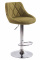 Barová židle Lazio látkový potah, chrom, zelená