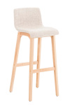 Barová židle Hoover látkový potah, přírodní podnož / krémová