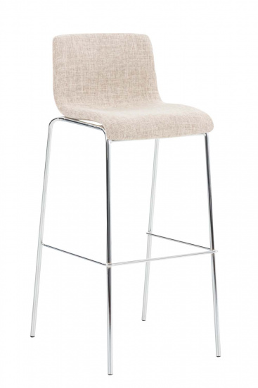 Barová židle Hoover látkový potah,  chrom, krémová