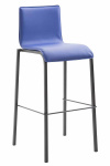 Barová židle Kado syntetická kůže / podnož hranatá  černá, modrá
