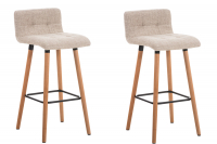 2 ks / set barová židle Lemonncoln látkový potah, přírodní podnož / krémová