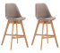 2 ks / set barová židle Camile látkový potah, přírodní podnož / taupe