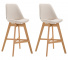 2 ks / set barová židle Camile látkový potah, přírodní podnož / krémová