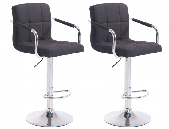 2 ks / set barová židle Lucas V2 látkový potah, chrom, černá