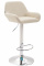 Barová židle Braga syntetická kůže, chrom, krémová