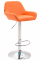 Barová židle Braga syntetická kůže, chrom, oranžová