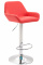 Barová židle Braga syntetická kůže, chrom, červená