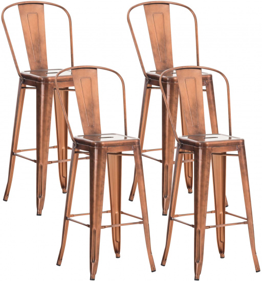 4 ks / set barová židle Aiden, měděná
