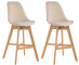 2 ks / set barová židle Camile samet přírodní podnož / krémová