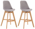 2 ks / set barová židle Camile samet přírodní podnož / šedá