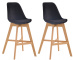 2 ks / set barová židle Camile samet přírodní podnož / černá