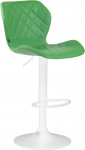 Barová židle Diamo syntetická kůže, bílá, zelená