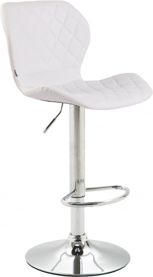 Barová židle Diamo syntetická kůže, chrom, bílá