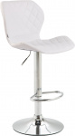 Barová židle Diamo syntetická kůže, chrom, bílá