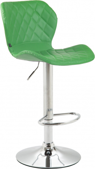 Barová židle Diamo syntetická kůže, chrom, zelená