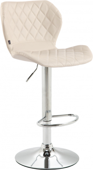 Barová židle Diamo syntetická kůže, chrom, krémová