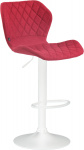 Barová židle Diamo látkový potah, bílá, červená