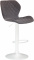 Barová židle Diamo látkový potah, bílá, tmavě šedá