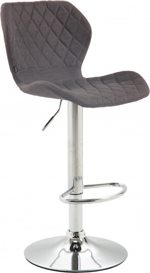 Barová židle Diamo látkový potah, chrom, tmavě šedá