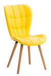 Jídelní / konferenční židle Omma PU přírodní podnož, žlutá